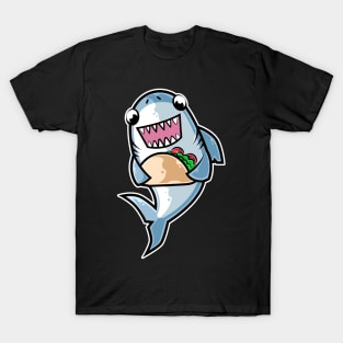 Shark Taco Kawaii Neko Anime Mexican food graphic T-Shirt